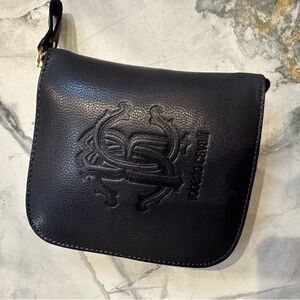 Roberto Cavalli Super Cute Authentic 2 In 1 Black Leather Shoulder Shopping Bag